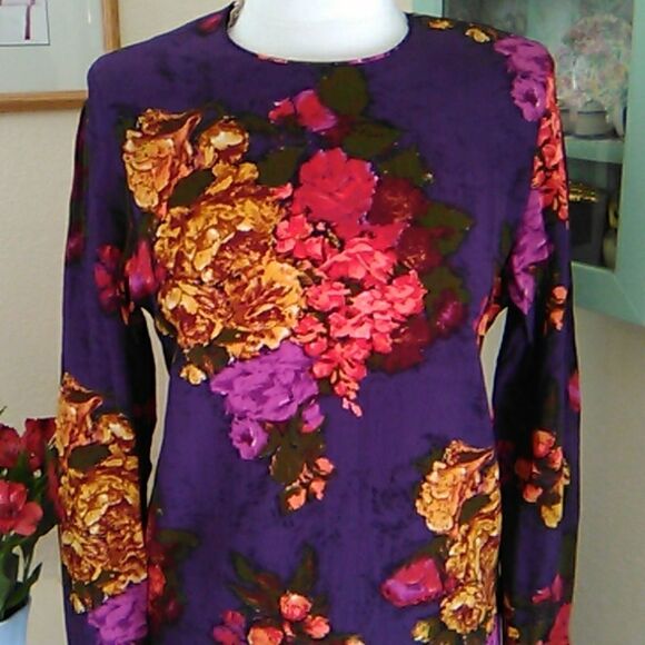 Vintage Liz Claiborne Floral Shift - Picture 2 of 13